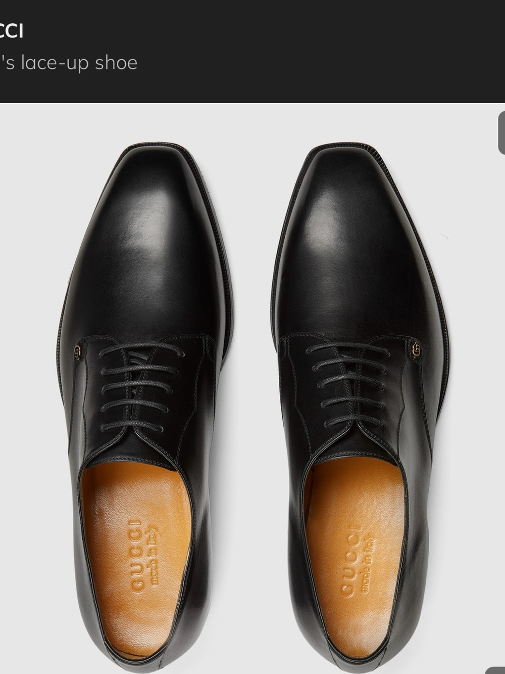 Gucci Men’s Black Leather Dress Shoes – Worn Once for Wedding Pop